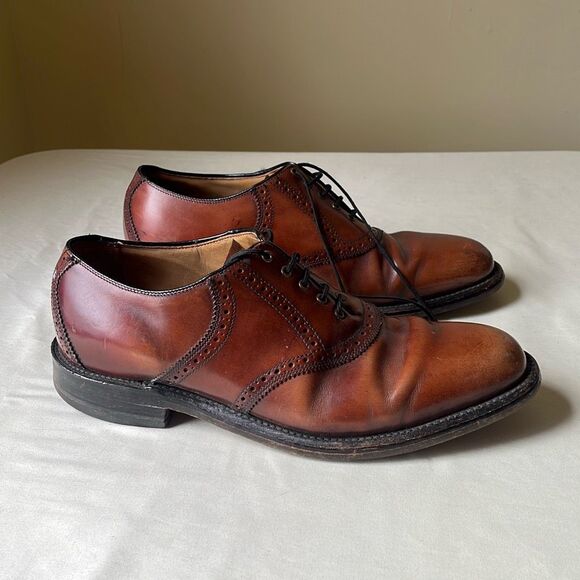 Vintage USA Leather Oxford Dress Shoesβ 10.5 Mahogany Brown - Picture 10 of 10
